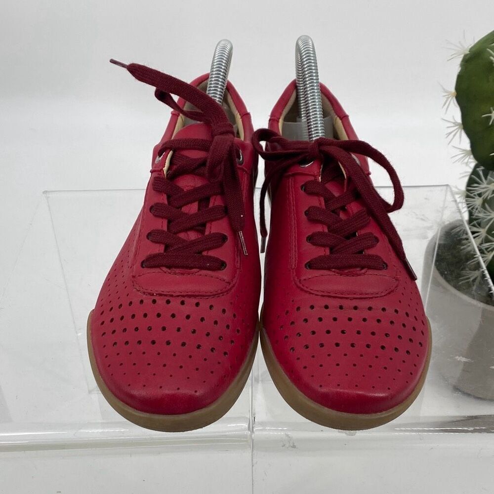 Ara Women's Leather Lace Up High Soft Comfort‎ Sneaker Shoes Red Size 6.5 - Picture 4 of 11